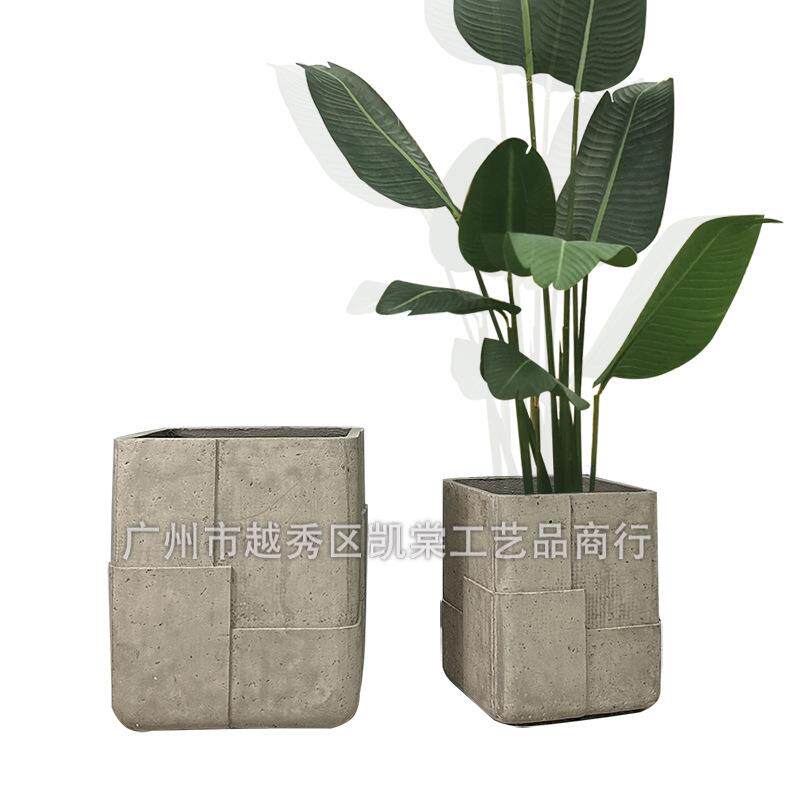 落地水泥种植花盆庭院阳台园林酒店复古民宿商场展厅绿植花艺摆设