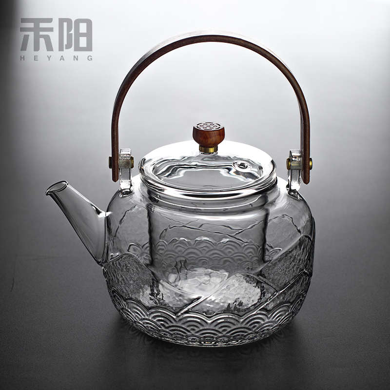禾阳 玻璃煮茶壶大容量烧水壶泡茶壶蒸茶器电陶炉煮茶器茶壶套装