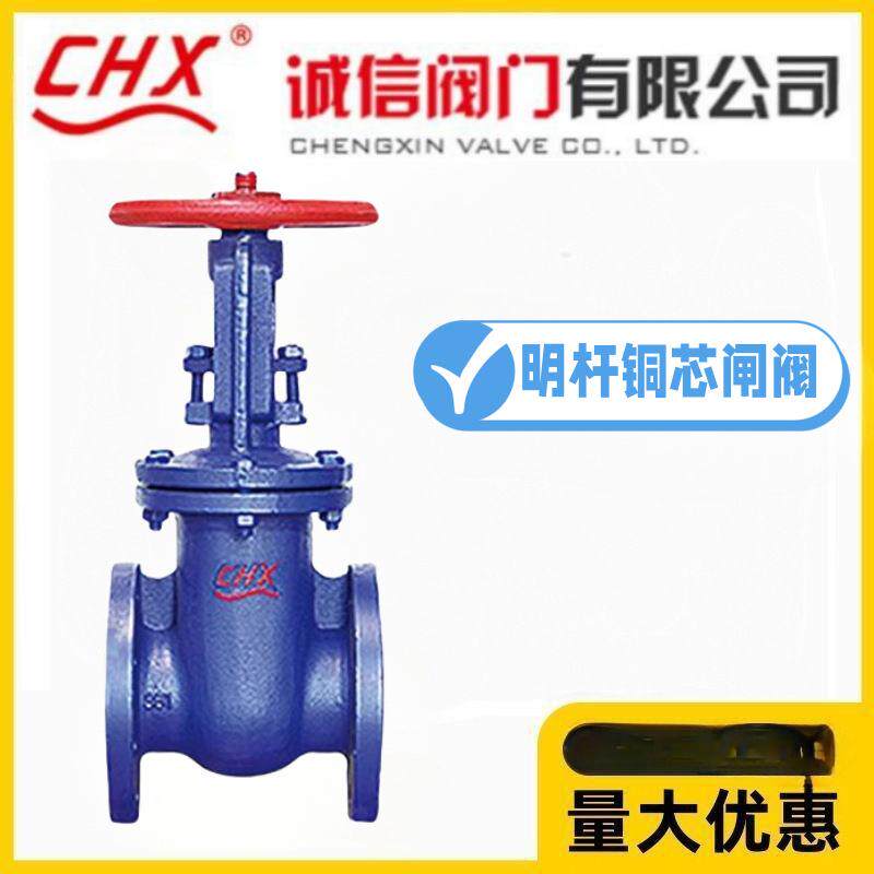 CHX河北隆尧诚信阀门Z41T-10/16Q铸铁硬密封防护明杆法兰铜芯闸阀