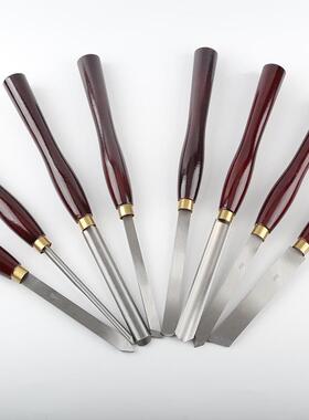 8PCS红雕柄厂木工717车工刀套装铣刀车刀家木盒装木工刻车刀具