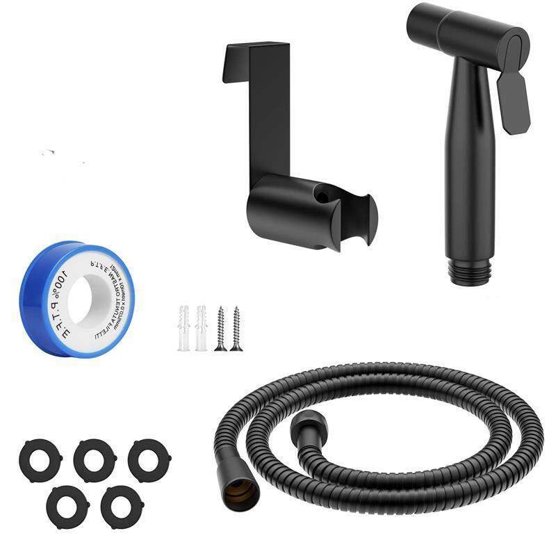 Black Bidet Faucet Hand Protable Toilet Bidet Sprayer Stainl
