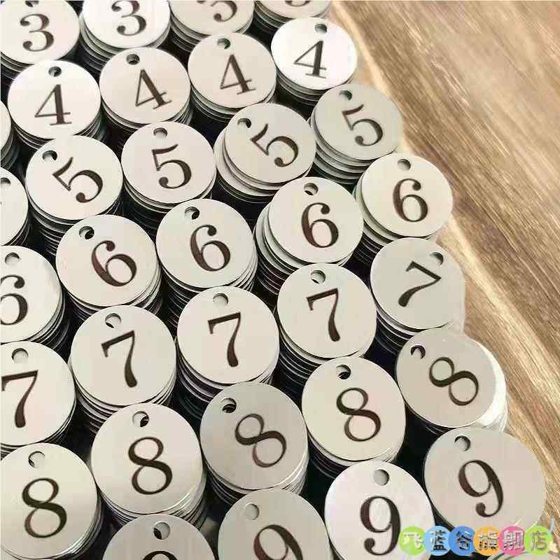 【套装】不锈钢号码牌数字编号号码牌金属数字幼儿园水杯酒店编号图片