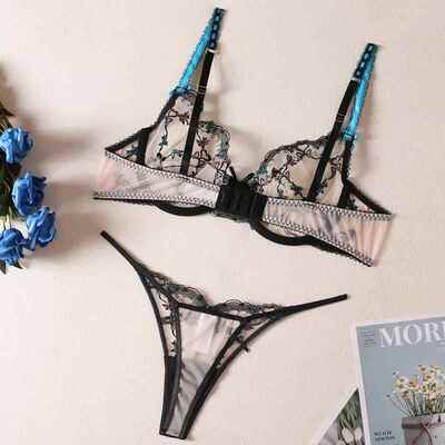 ring lace two sexy bra collection set transparent piece
