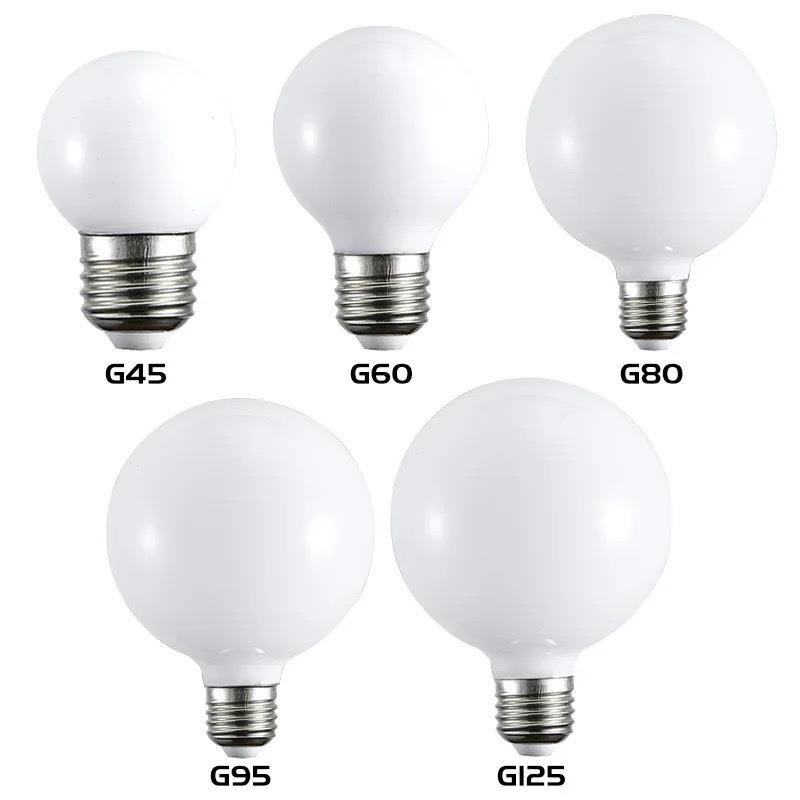 G95奶白龙珠泡 e27奶白玻璃灯泡LED灯泡暖白G80球泡灯G45魔豆灯泡