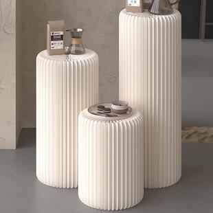 创意圆柱置物架艺术摆件可折叠展示台商用陈列台婚礼路引装饰AI