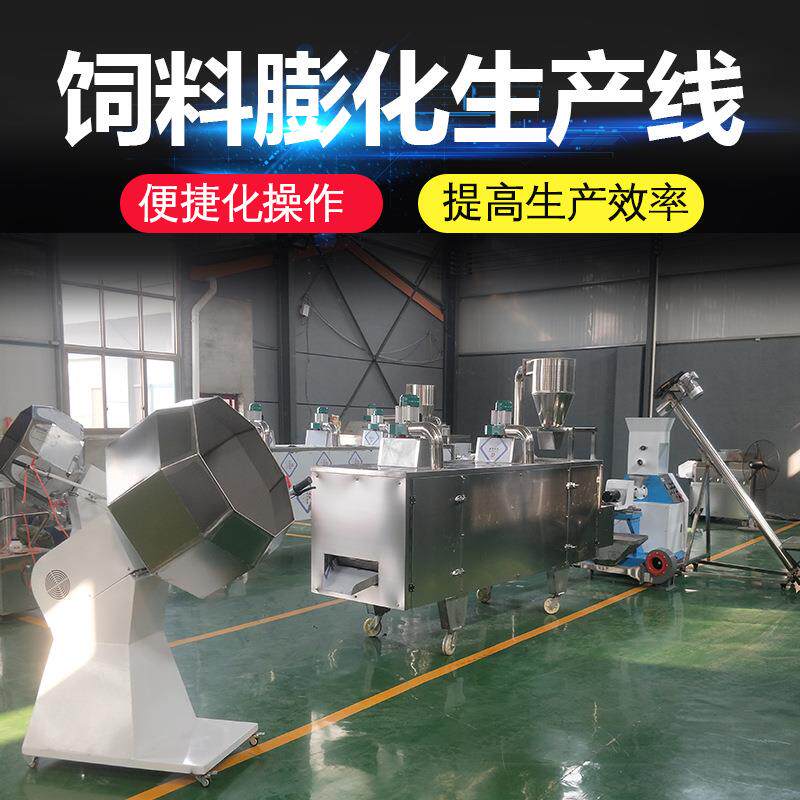 流水线饲料膨化机生产线漂浮颗粒膨化线畜牧设备水产鱼饲料造粒机
