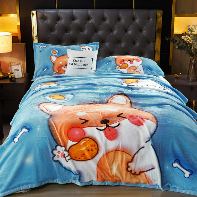 印花毛毯两用盖新款毯绒毯加厚舍尔毯被套批发3d学生宿舍拉云数码