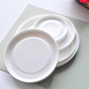 陶瓷盖子纯白色盘子蒸蛋碗保鲜碗盖瓷盖圆形骨瓷大号小号可微波炉