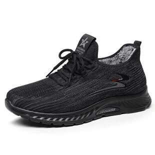 正品冬季加绒保暖老鞋北京男棉鞋闲獭兔毛男布休跑士步运动鞋百搭