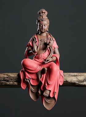久造陶瓷大号禅意自在观音菩萨摆件新中式会所客厅玄关工艺礼品摆