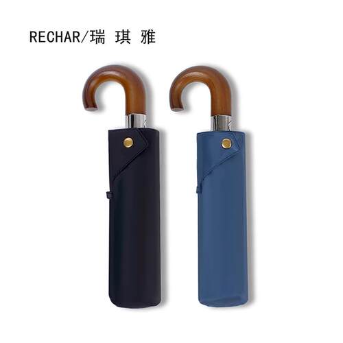 现货PR3004木柄弯柄自开收伞自动伞23寸10骨10K直径105厘米黑胶伞