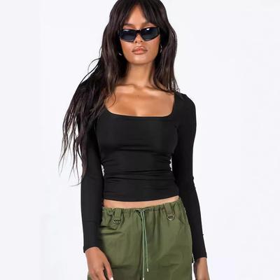 tights with shirts long-sleeved collar sexy T-shirts ribbed