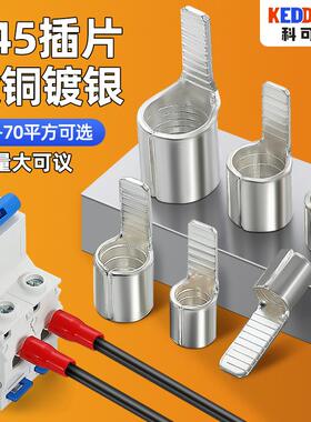 C45空开接线端子紫铜线鼻子冷压并线耳空气开关插针插片电线接头
