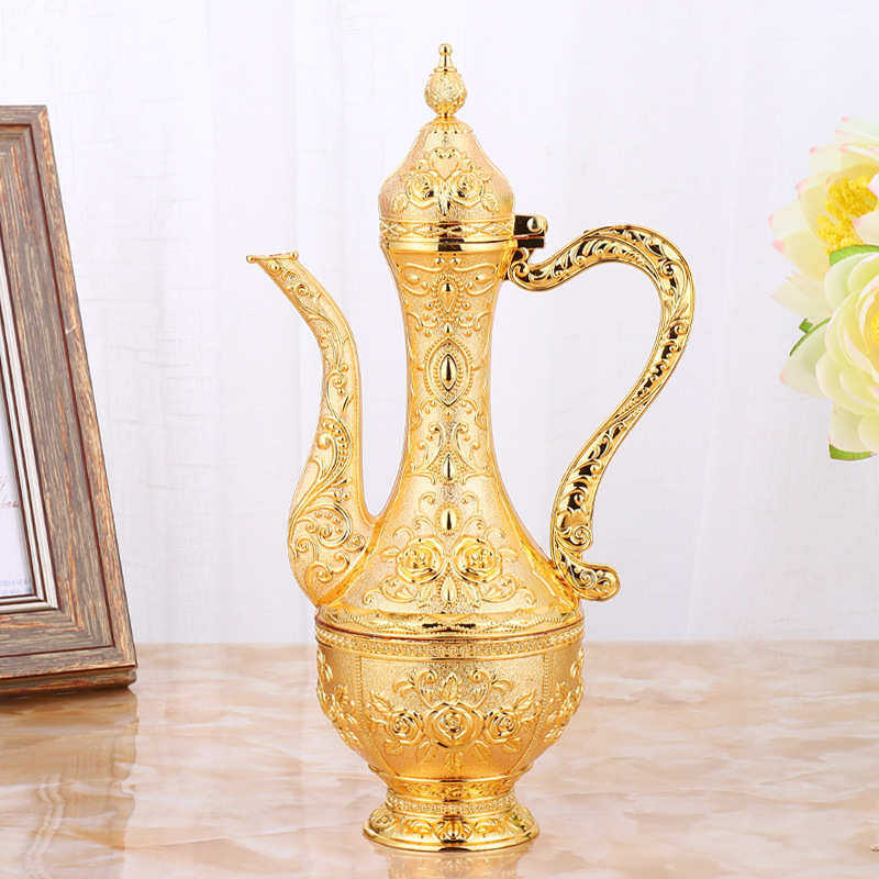 白酒杯套装高档分酒器复古酒壶创意家用摆件金属古代酒具一口杯