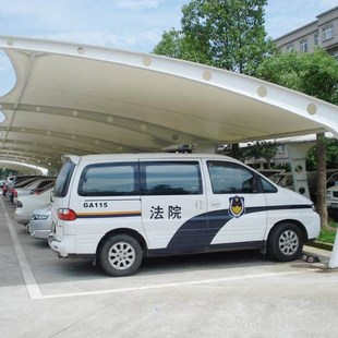 小区E电动自行车充电桩挡风遮阳雨 户外7字汽车蓬钢膜结构停车棚
