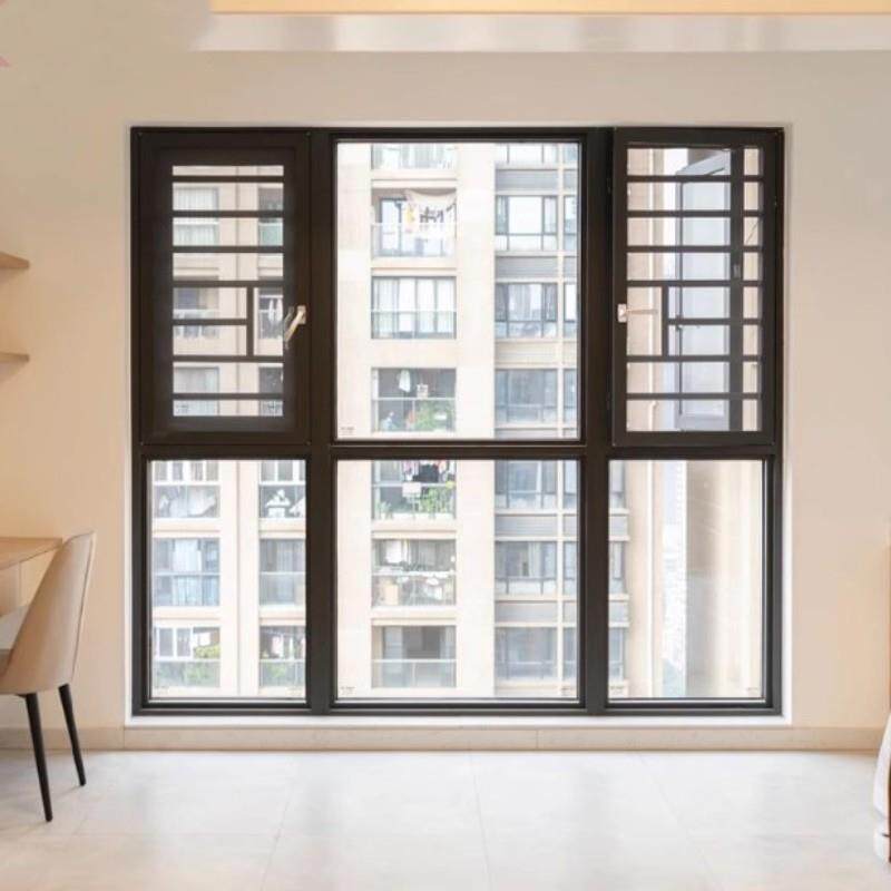 佛山门窗断桥铝门窗窗纱一体平开窗封阳台隔音铝合金系统定制窗