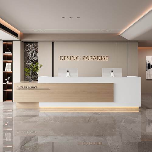 前台接待台简约公司酒店大厅样品屋展示中心大堂收银柜台办公室艺