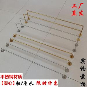 服装店展示架上墙内衣架子不锈钢实心正挂侧挂杆壁挂式文胸展示架