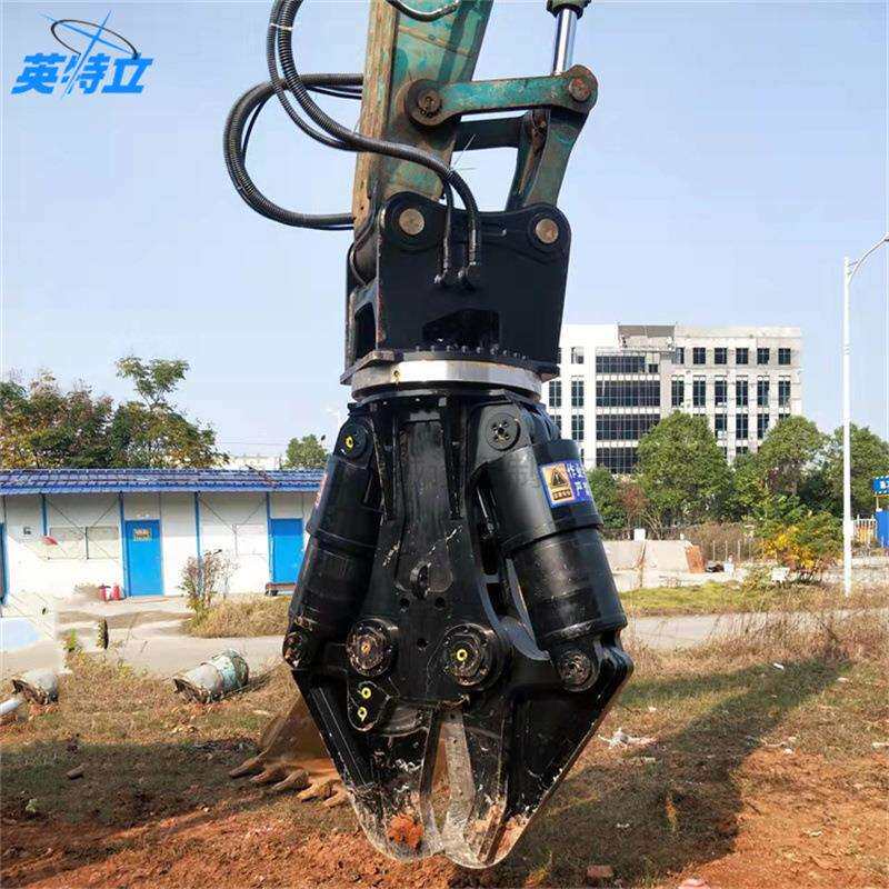 钢筋旧金属液压鹰嘴剪双缸废铁旋转液压剪挖改前端属具双钢剪