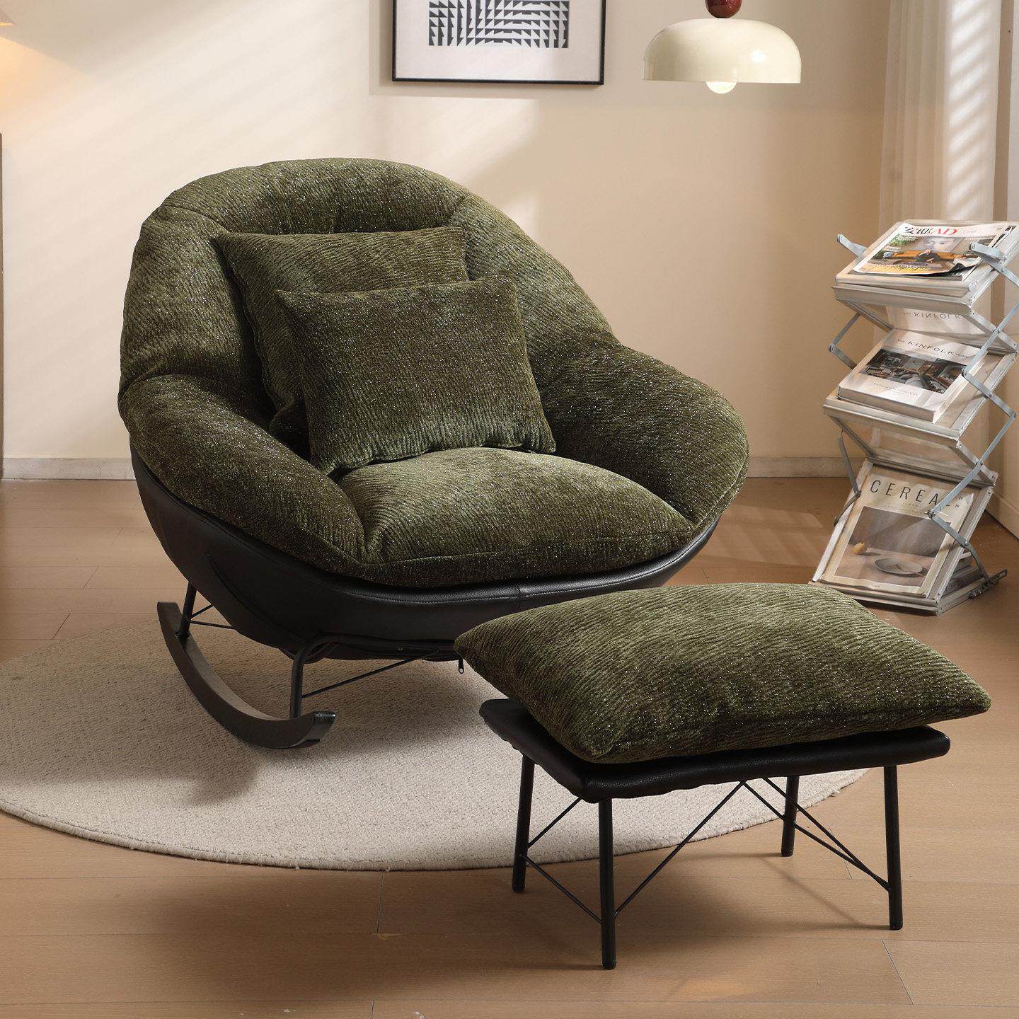 摇摇椅阳台懒人椅子客厅休闲家用成人躺椅2026新款单人摇摇沙发椅