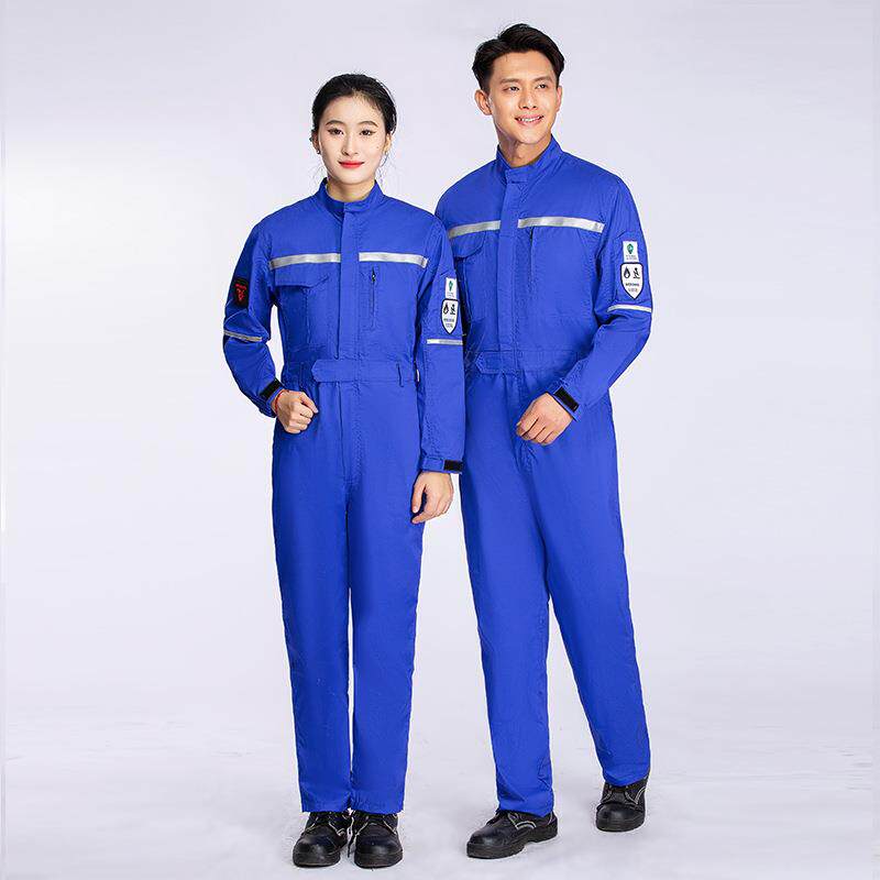 防阻燃防静电连体服反光条防护连体工作服套装电焊工人劳保服工装