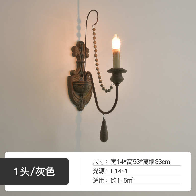 客厅卧室壁灯田园复古美式法式楼梯间餐厅走廊旧乡村灯具装饰做