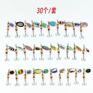 品质 0个复合旋转路亚亮片套装 彩色贴纸铁板钓鱼饵 盒