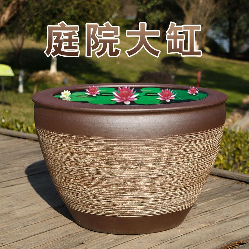 碗莲盆睡莲盆缸荷花花盆缸特大号陶瓷水缸种树大花盆庭院室外清仓