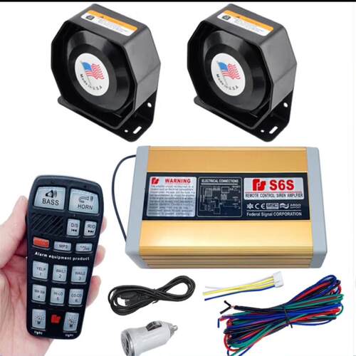 汽车救援警报器车载警笛喊话器12V24V无线宣传推车高音400瓦600瓦