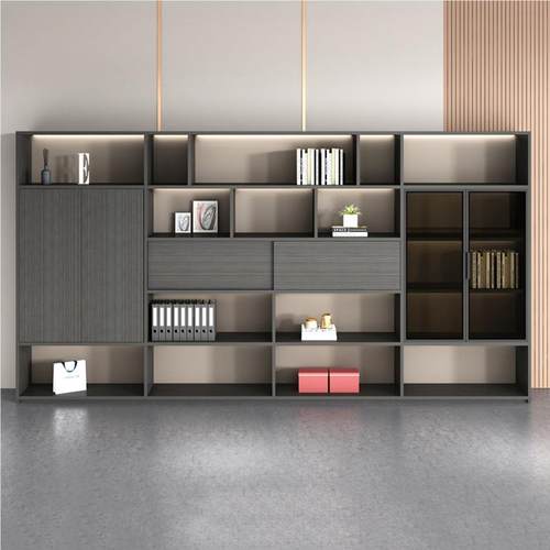 子老板办公室轻奢简木质约档案资料文件柜储藏书柜经落地文件景理