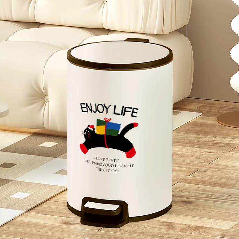 不锈钢垃圾桶家用脚踏式免弯腰圆筒厨房客厅大号大容量带盖卫生桶