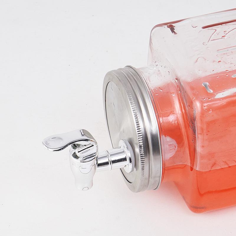 玻冰箱冷水壶纹可乐桶果汁泡酒瓶带龙头青璃梅柠檬果茶家用竖纹玻