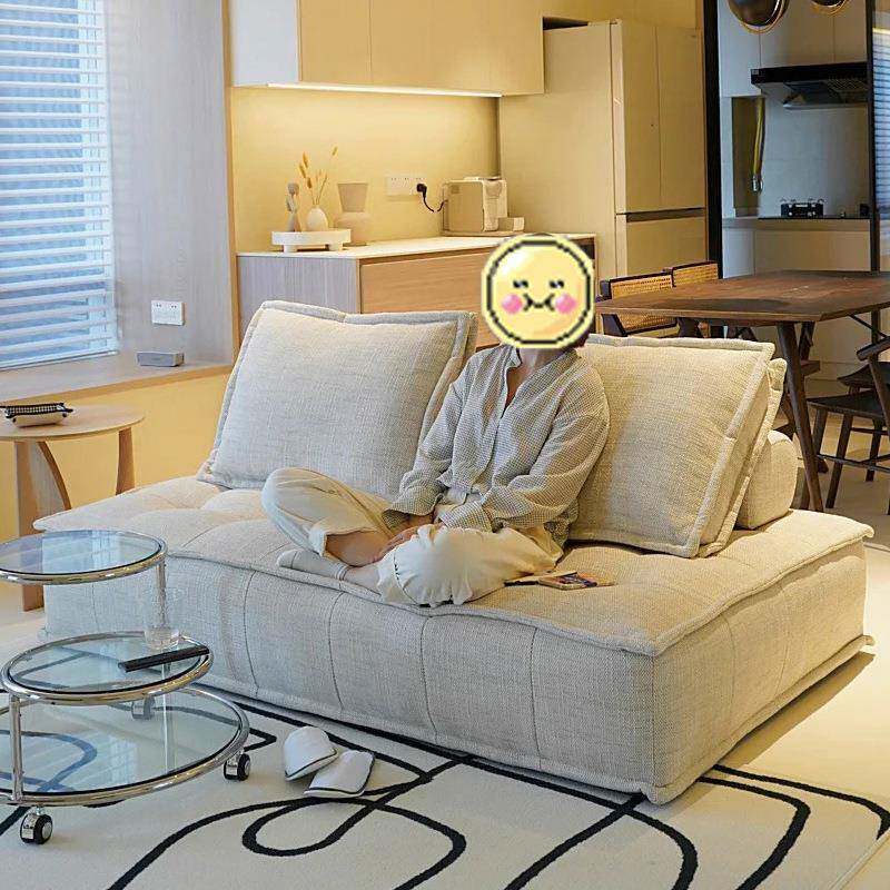 意式极简网红家居豆腐块懒人沙发小户型单人榻榻米公寓沙发椅