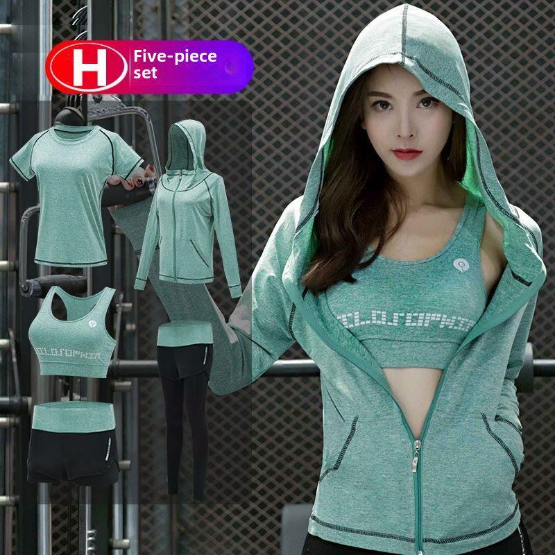 运动套装女子新款瑜伽服跑步馆快干运动服装健身女子晨跑夏季三件