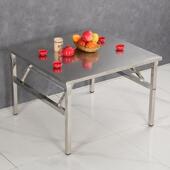 不锈折钢桌便携式 烧烤子户外摆叠摊商桌用夜市简易餐桌家用小ZLE