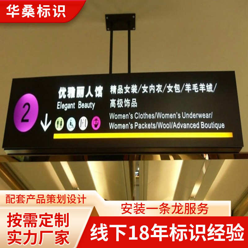 指示牌灯箱双面悬挂 镂空力亚克发光led供应新款商场吊牌灯箱医院