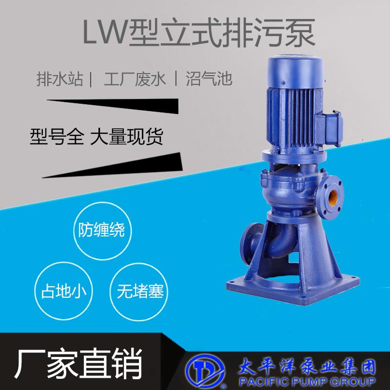 厂家直销批量优惠WL直立式无堵塞铸铁不锈钢排污泵