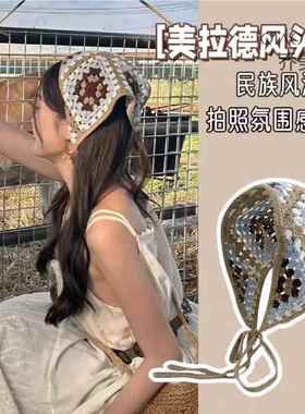 发带针织手工辣妹三角巾潮