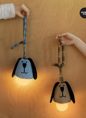 Moreover 悠米小狗挂灯 创意客厅装饰卧室床头布艺可爱悬挂小夜灯