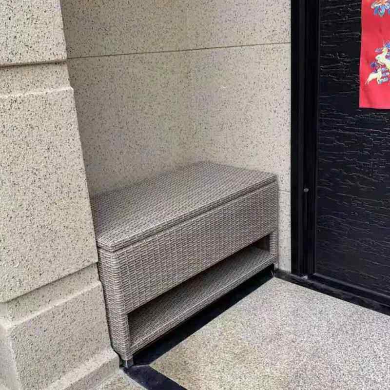 藤编防晒收纳柜户外防水阳台鞋柜室外花园收纳柜定制高矮柜床头柜