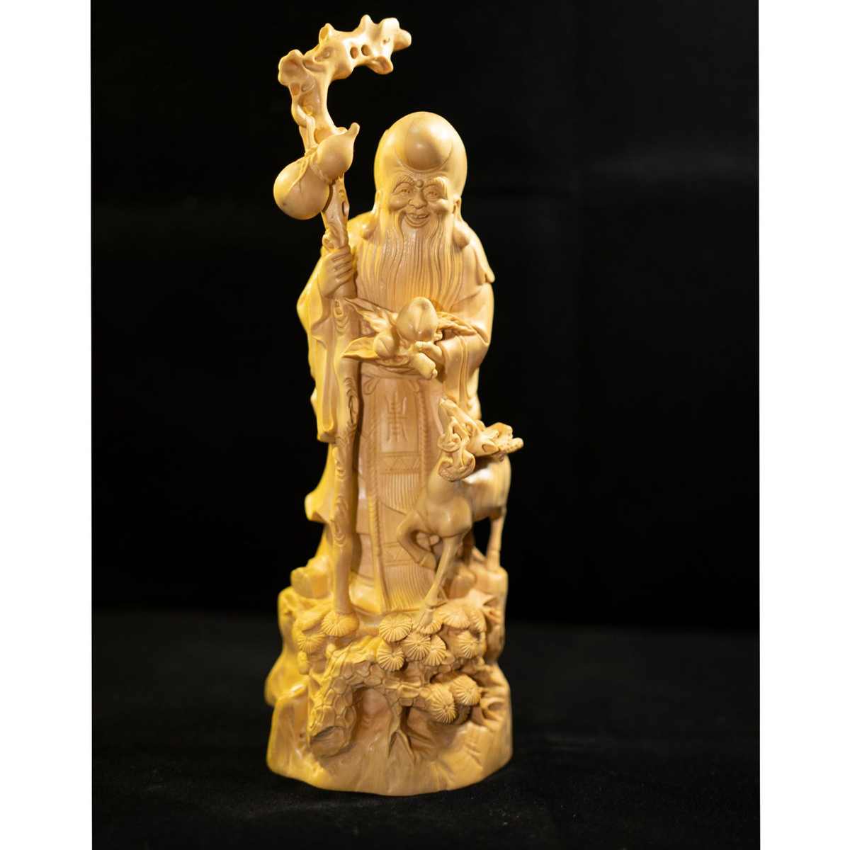 寿星小叶黄杨木雕家居装饰车载装饰文玩摆件