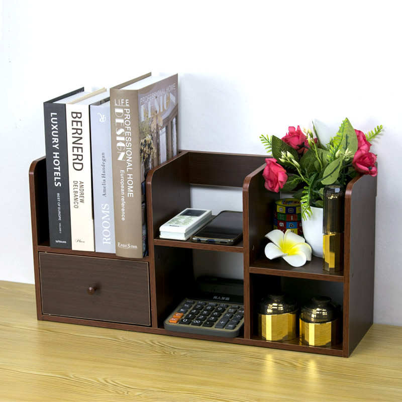 【粉丝福利】桌面置物架木质简易多层分格学生书架办公室收纳整理
