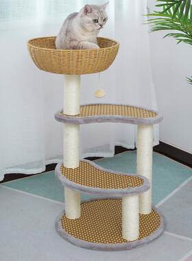 高档实木、猫架爬、猫窝、猫树综合猫抓柱、小猫爬架、猫跳台型、