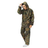 双层雨衣套装 成人户外骑行垂钓反光条双层涤纶分体雨衣