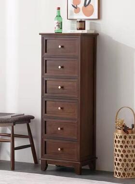 木边柜储物柜卧室床头你窄床头实多层OUS收纳柜迷柜实木五斗柜抽