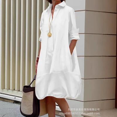UOOZEE Women's 2025 Minimalist Basic Cotton Collared