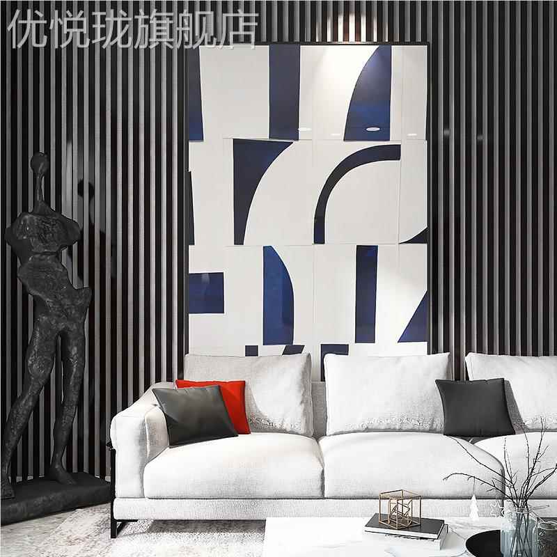 网红简现代象简约厅装饰沙发景墙客几何抽挂画背户入玄关极壁画画图片