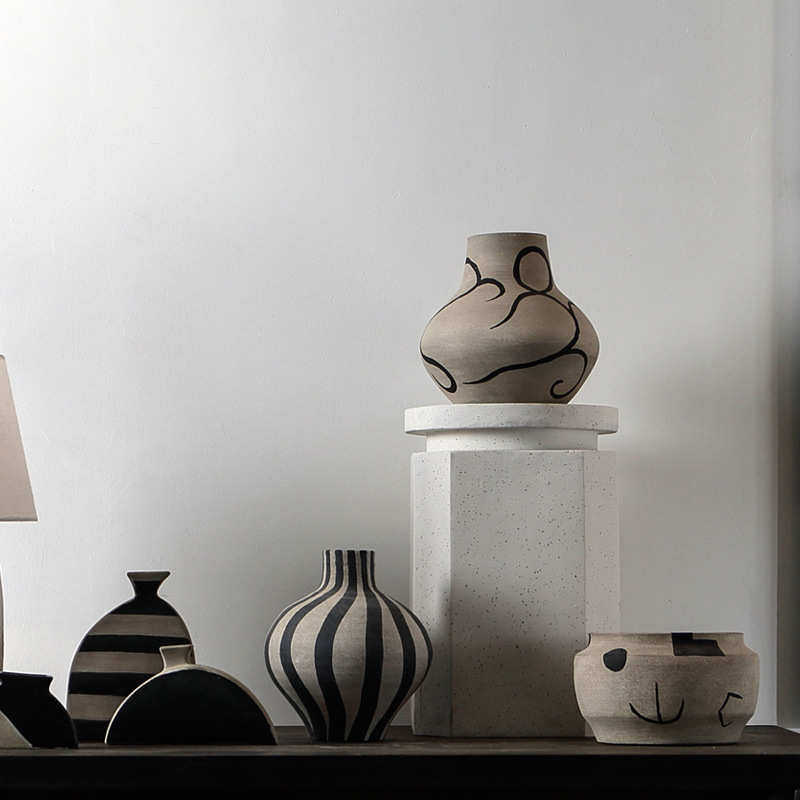 北欧侘寂风手工陶瓷花瓶样板间民宿干花花器软装桌面玄关饰品摆件,特色手工艺,其他特色工艺品,淘宝优惠券,粉丝福利购,淘宝优惠卷