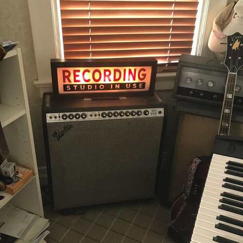 跨镜 RECORDING广播标示灯箱创意照明家居夜灯led灯灯箱
