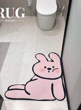 RUG原创设计 可爱卡通浴室地垫矽藻泥强吸水防滑速干 干化妆室脚